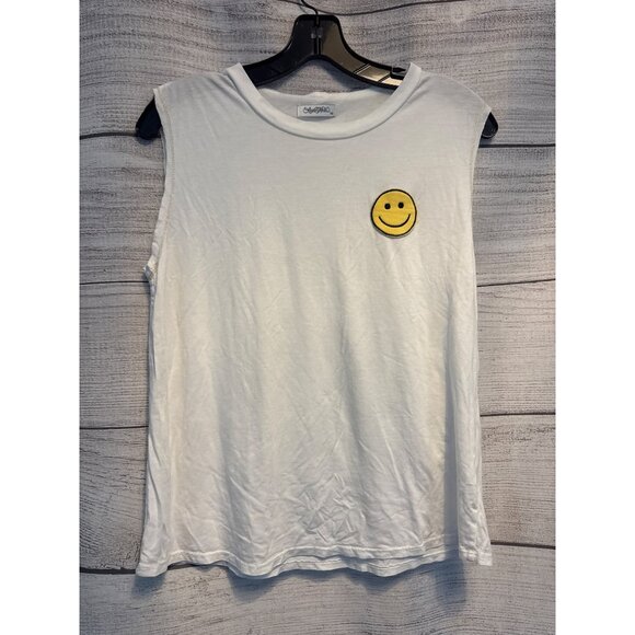 Lauren Moshi Sibley Smiley Face Sleeveless Tank Top Size XS - Picture 1 of 3